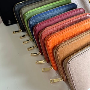 Cartera de cuero para mujer Cartera minimalista Cartera pequeña Carteras para mujer Cartera delgada Cartera de tarjeta de crédito regalo para ella