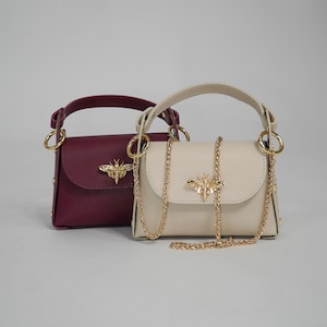 Mini bolso Bolso de mano de cuero Bolso bandolera pequeño Bolso de mujer Bolso de hombro de cuero Bolso de uso diario para mujer Regalo de aniversario de 1 año