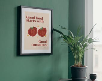 Tomatoes quotes Kitchen Wall Art Prints Rustic Farmhouse Vegetable Decor Digital Download