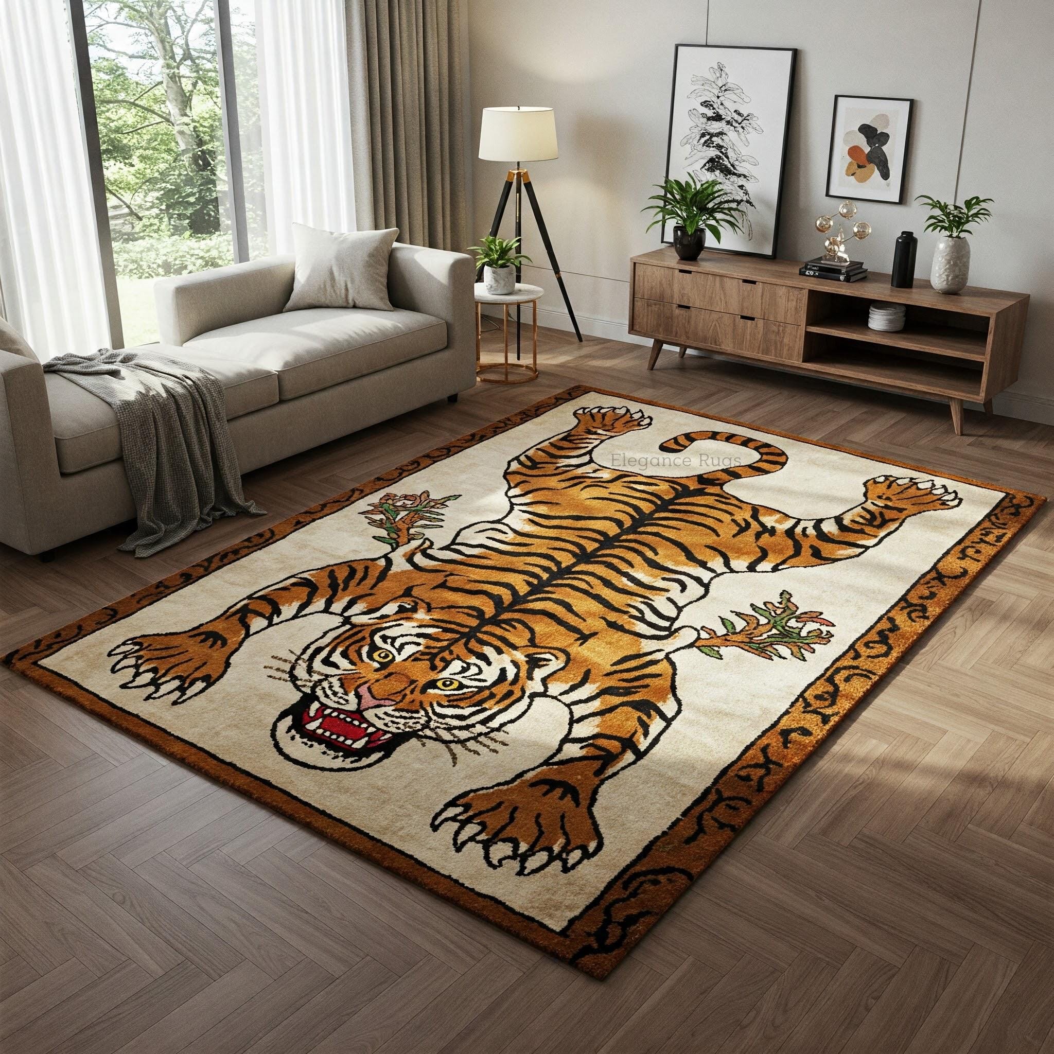 Tibetan Tiger Rug White Small 60×100 White Tiger Rug Tibetan - Etsy Canada