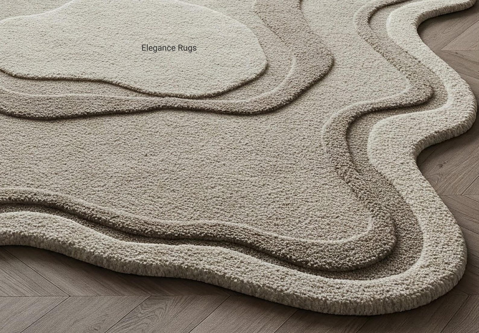 Amorph Rugs Off White Beige Irregular Hand Tufted Abstract Wool Rug, Modern Amoeba ...