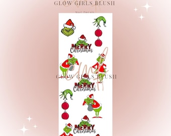 Christmas nail water decals