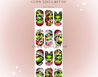Christmas nail water decals