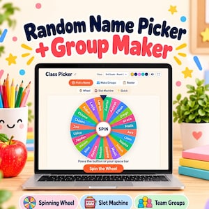 Random Name Picker Wheel & Group Maker for Teachers | Spin the Wheel | Random Group Generator