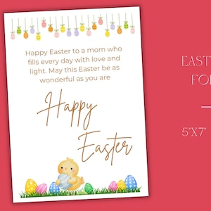 Tarjeta imprimible de Feliz Pascua para mamá / Tarjeta de Pascua imprimible para madre / Tarjeta de felicitación de Pascua / Versiones digitales y GIF incluidas