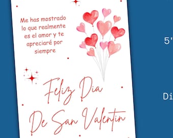 Spanish Valentines Day Printable Card | Feliz Dia De San Valentin Card ...