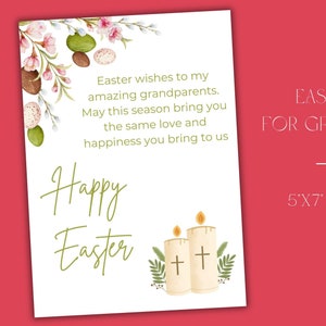 Biglietto di auguri di Pasqua stampabile per i nonni / Biglietto di Pasqua stampabile per nonna e nonno / Biglietto di auguri di Pasqua / GIF inclusa