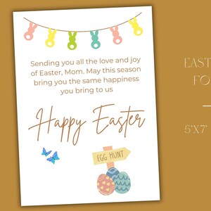 Mamma Buona Pasqua Biglietto stampabile / Biglietto di Pasqua stampabile per mamma, mamma / Biglietto di auguri di Pasqua / Versioni digitali e GIF incluse