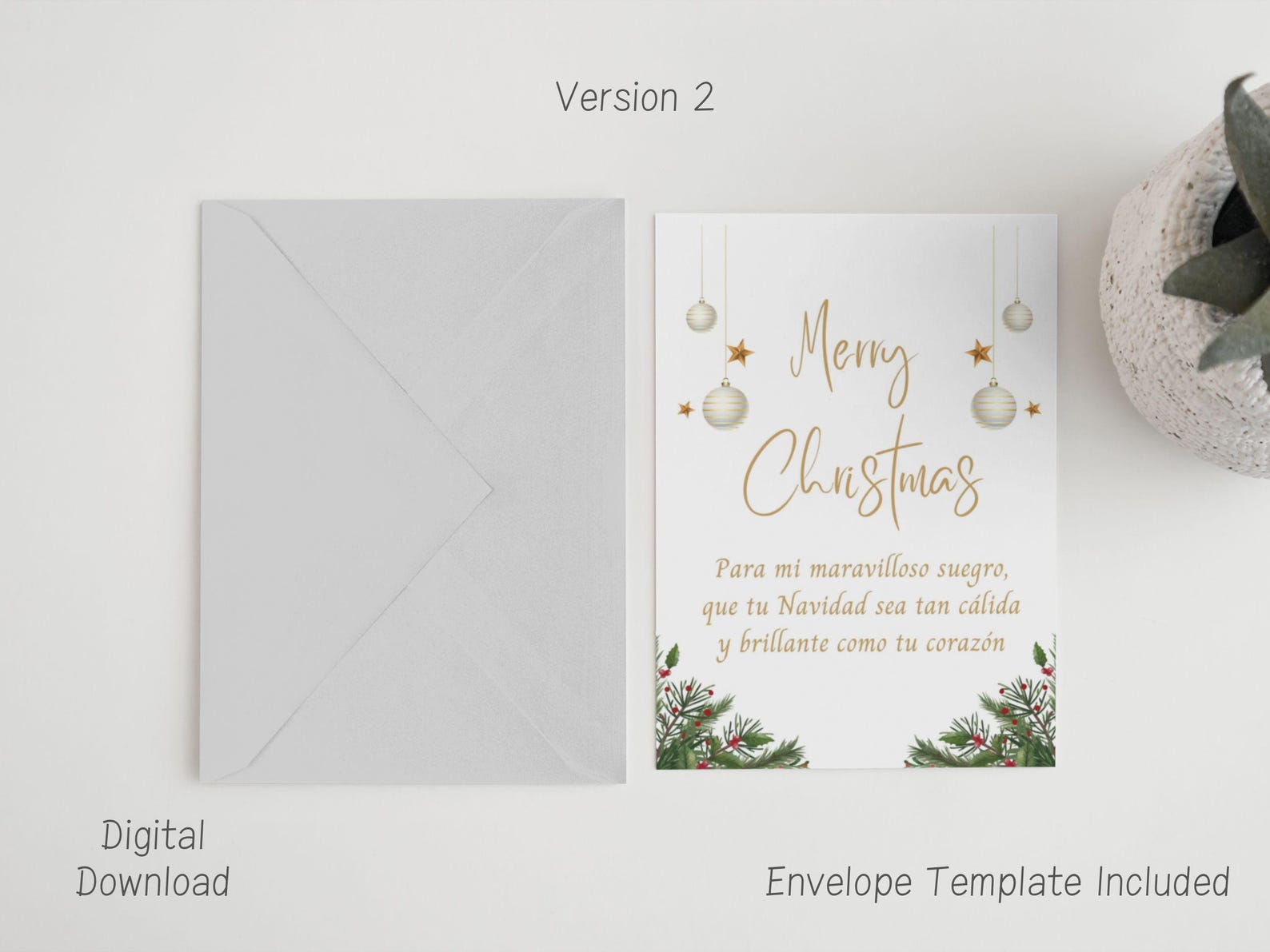 Feliz Navidad Printable Card Printable Spanish Christmas Card Spanish ...