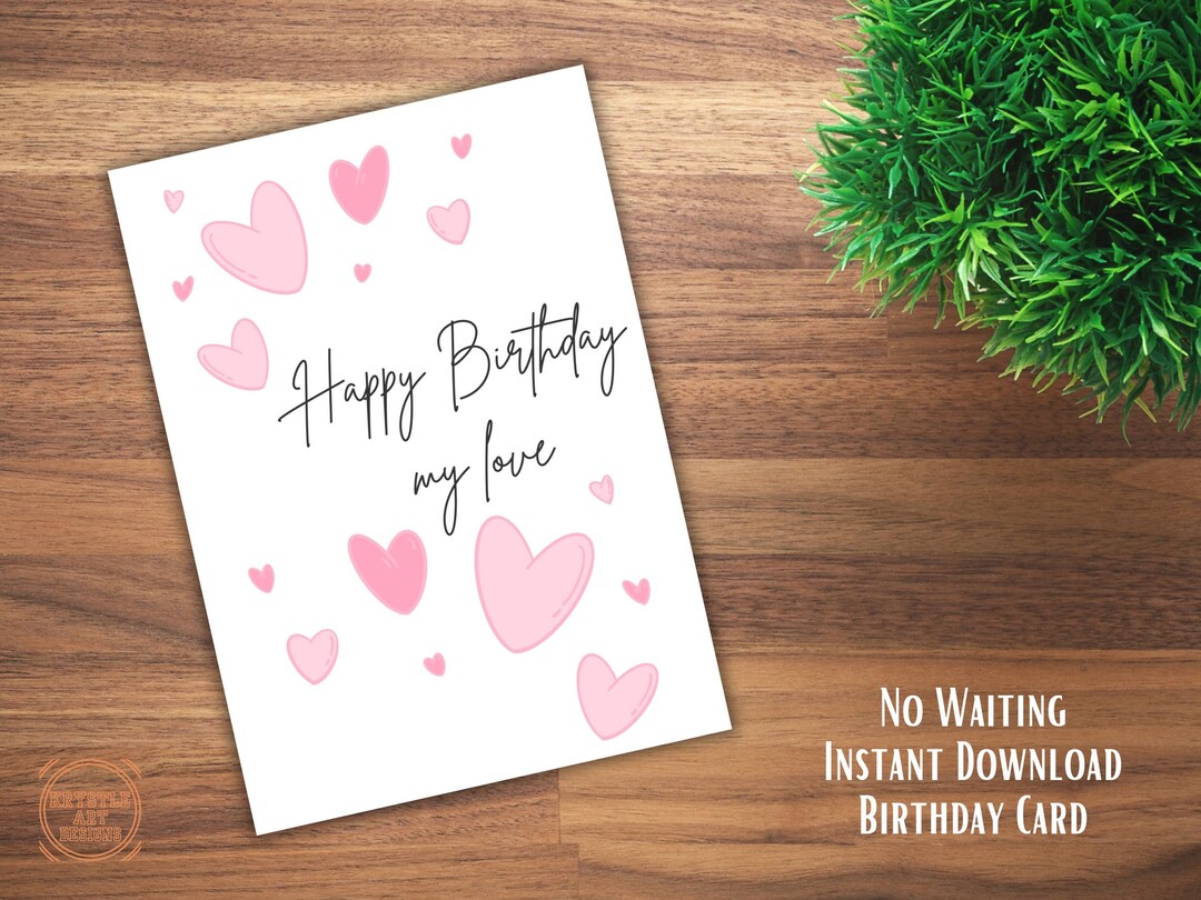 Printable Birthday Card | Romantic Birthday Card for Boyfriend ...