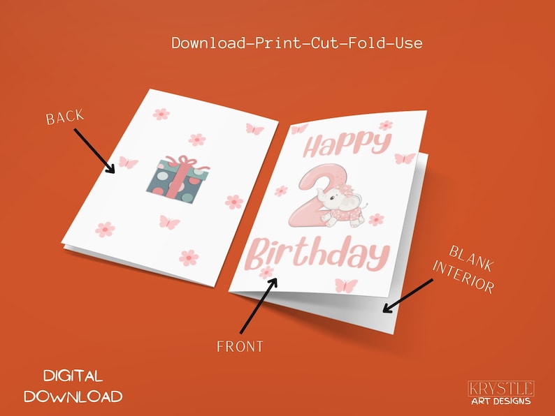 Printable 2nd Birthday Card 2nd Birthday Card Printable for Children ...