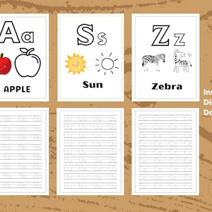 52 Printable Alphabet Coloring Pages & Letters Tracing Pages. Printable Kids Handwriting Practice Worksheets. Kids Alphabet Worksheet