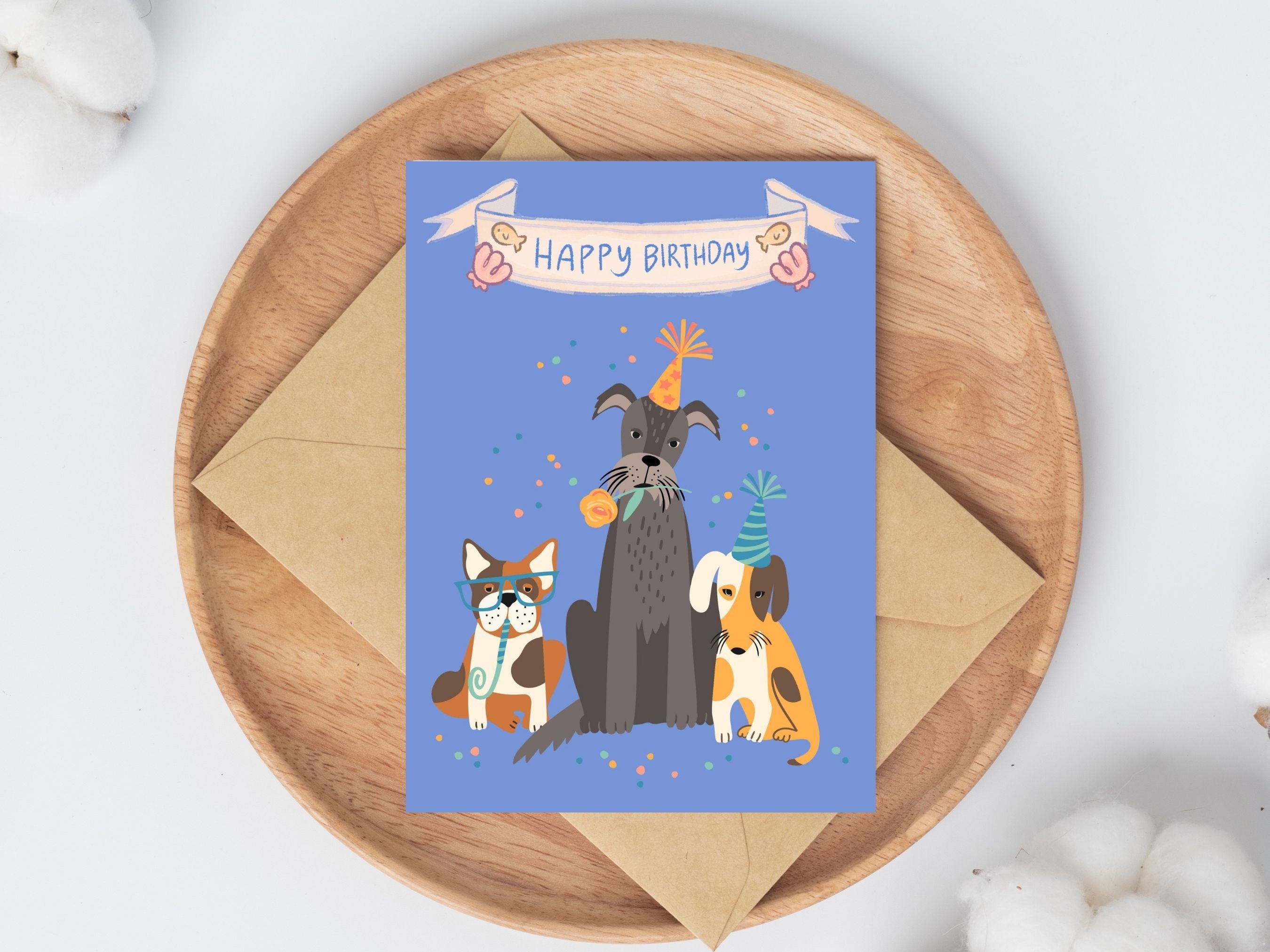Dog Birthday Card printable Birthday Card 7x5in Cards for - Etsy
