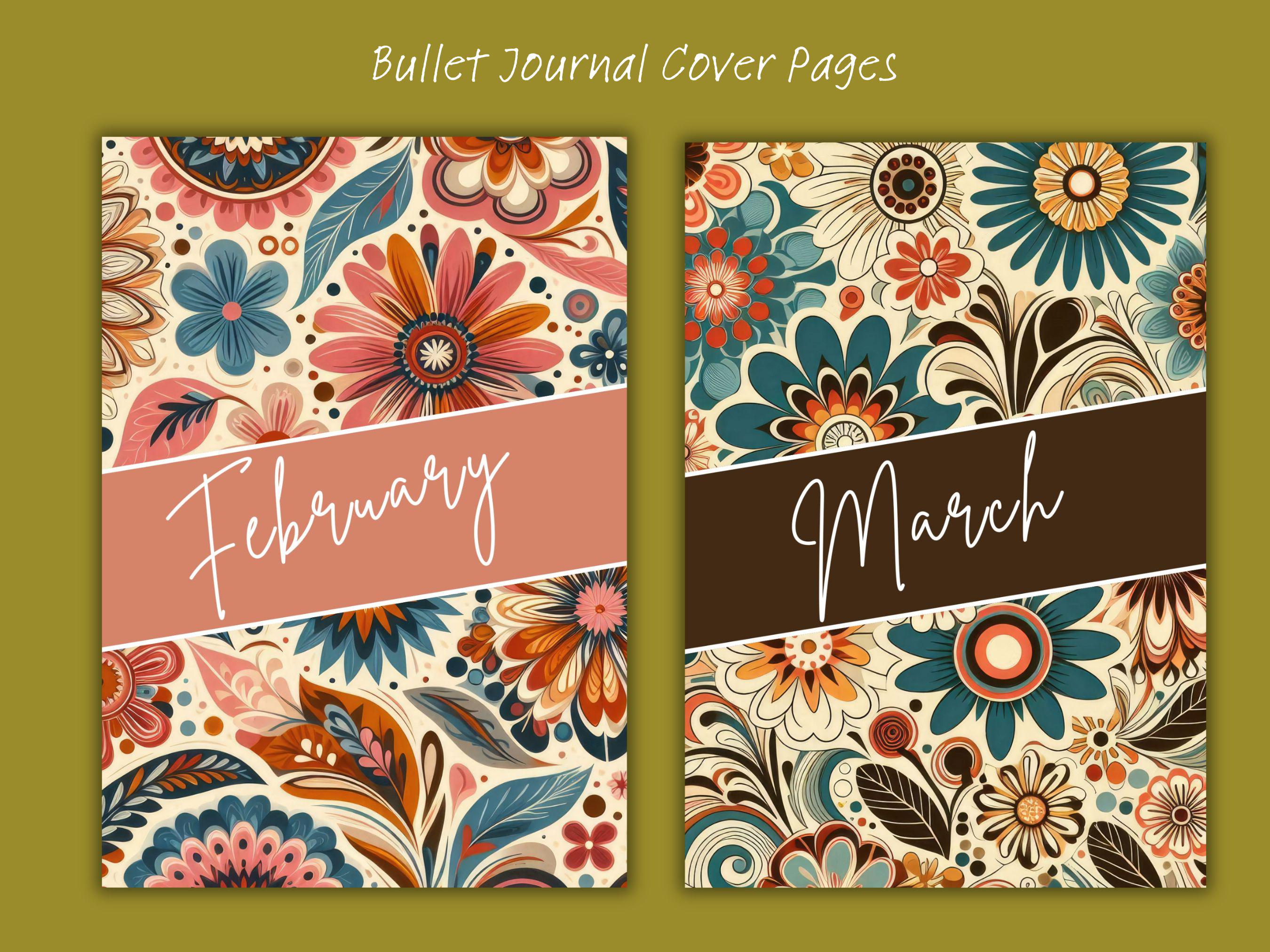 Monthly Planner Cover Pages | A5 & A4 Journal Colorful Monthly Title ...
