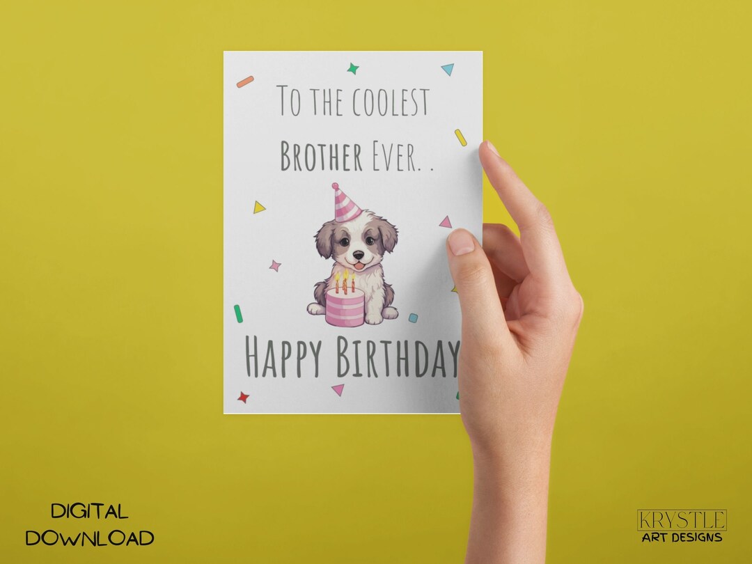 Printable Mom Birthday Card | Puppy Cake Design (digital Download) - Etsy