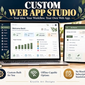 Custom Web App | Made to Order Web Application | Personalized Digital Planner | Custom Business Dashboard