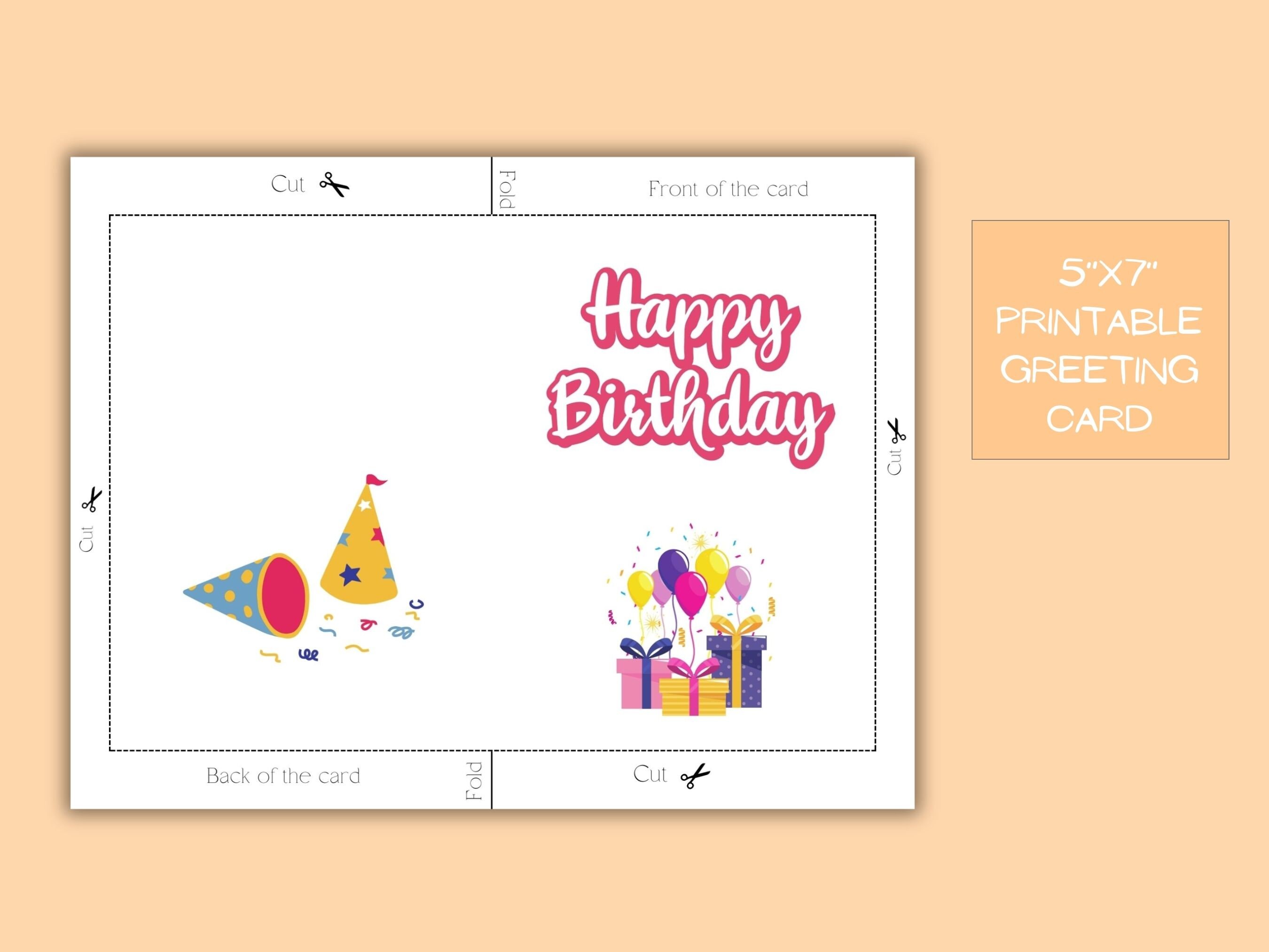 Printable Birthday Card Happy Birthday Card Birthday Greeting Card for ...