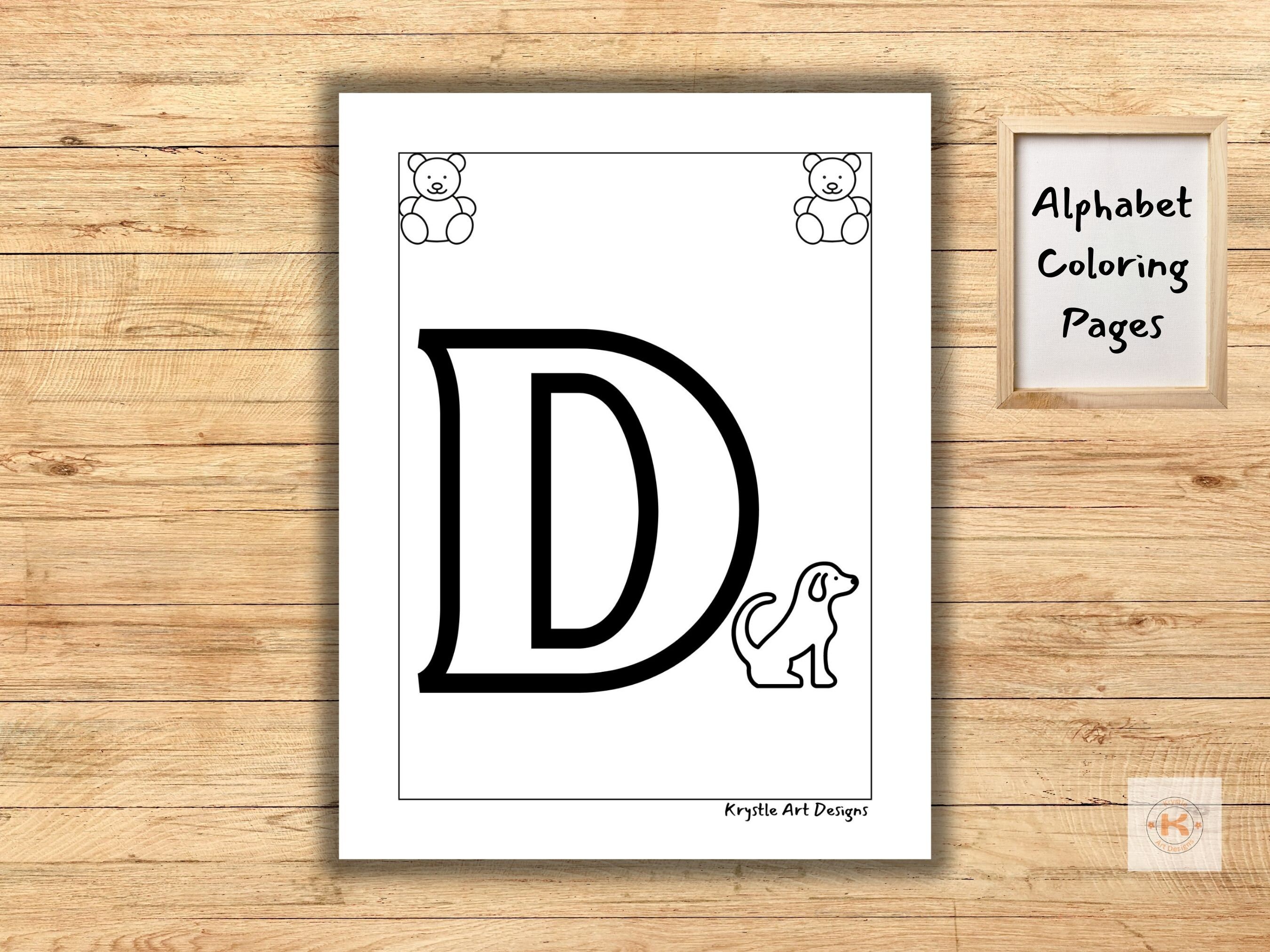 Printable Alphabet Coloring Book Worksheets. Color the Letters. Teddy ...