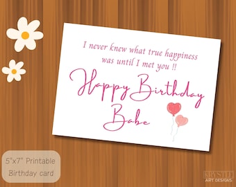 Romantic Birthday Card For Boyfriend: Printable Love Quotes (Digital Download)