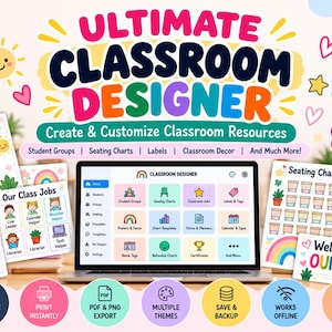 Ultimate Classroom Designer | Teacher Classroom Management Tool | Printable Classroom Resources | Student Groups, Seating & Labels