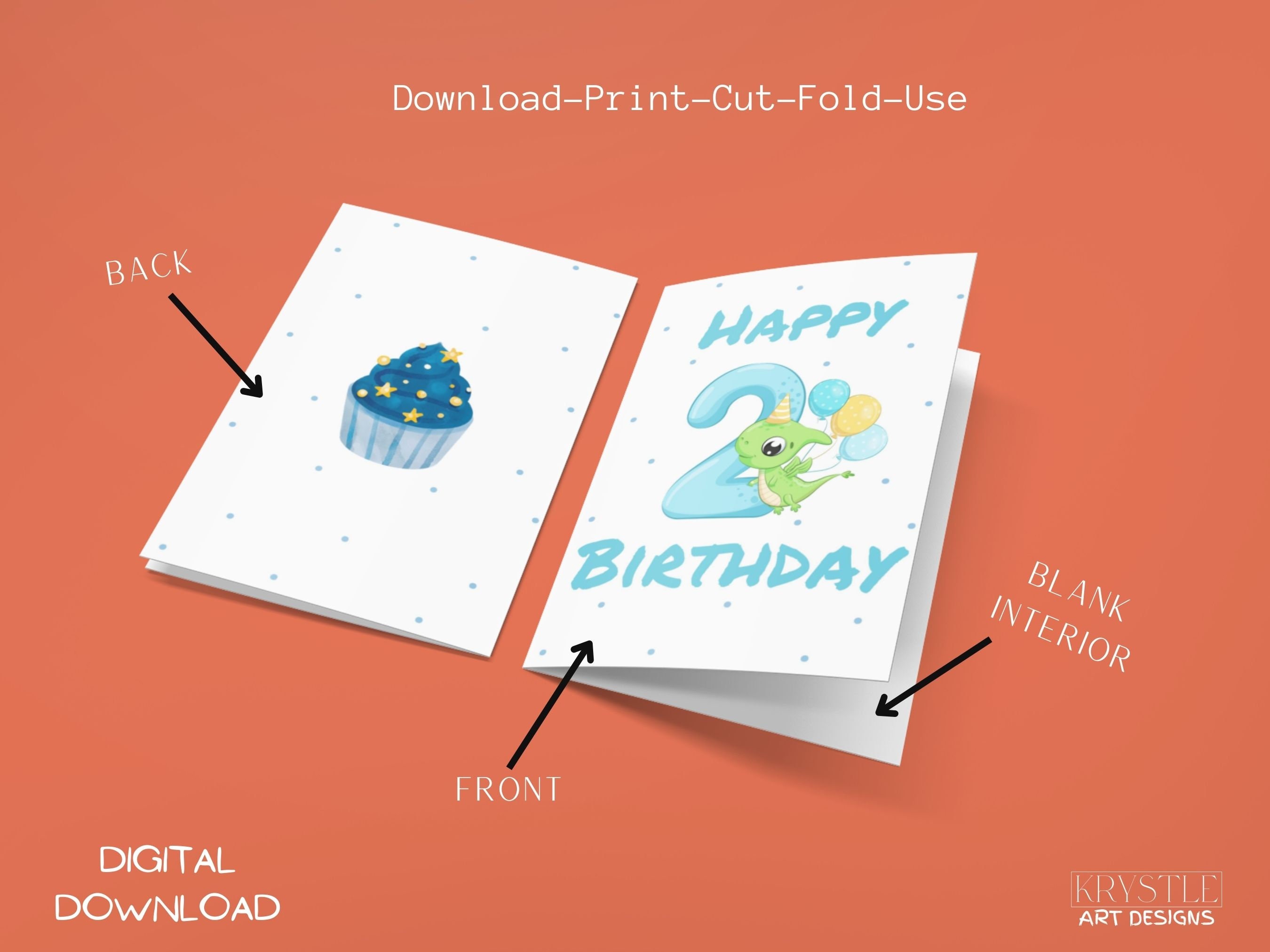 Printable 2nd Birthday Card 2nd Birthday Card Printable for Children ...
