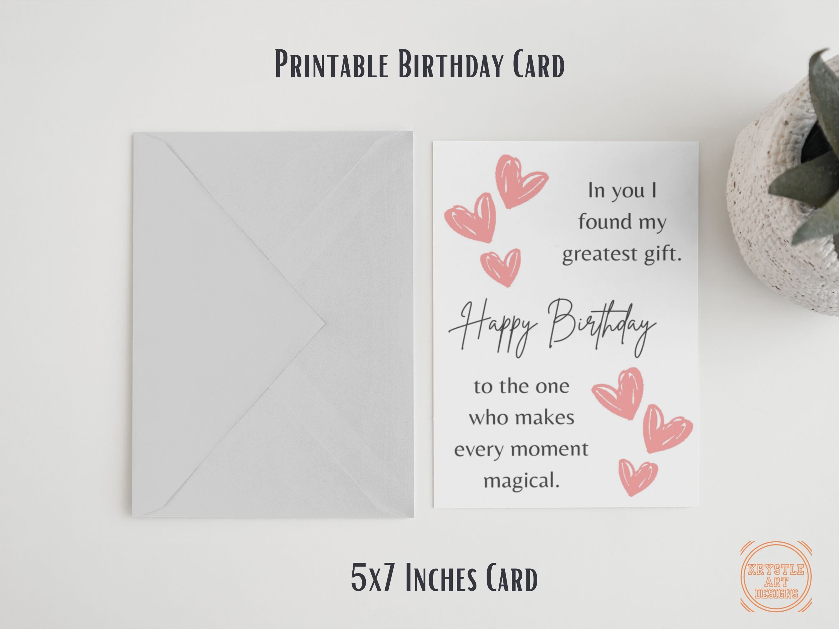 Romantic Birthday Card Printable Birthday Card for Boyfriend Digital ...