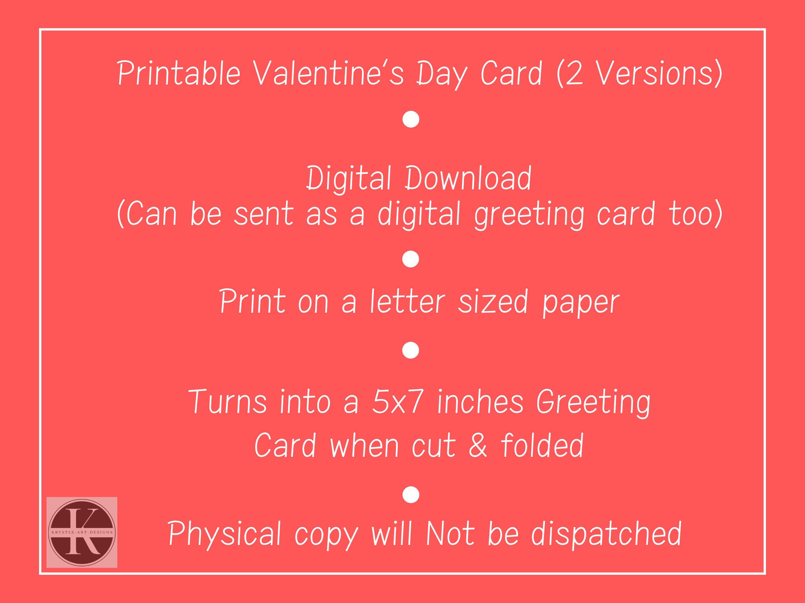 Valentin Instructions Not Included Spanish Valentine's Day Printable Card | Feliz Dia De San Valentin Card ...