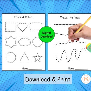 Alphabet Numbers Tracing Coloring Worksheets: 125 Pages (Digital Download)
