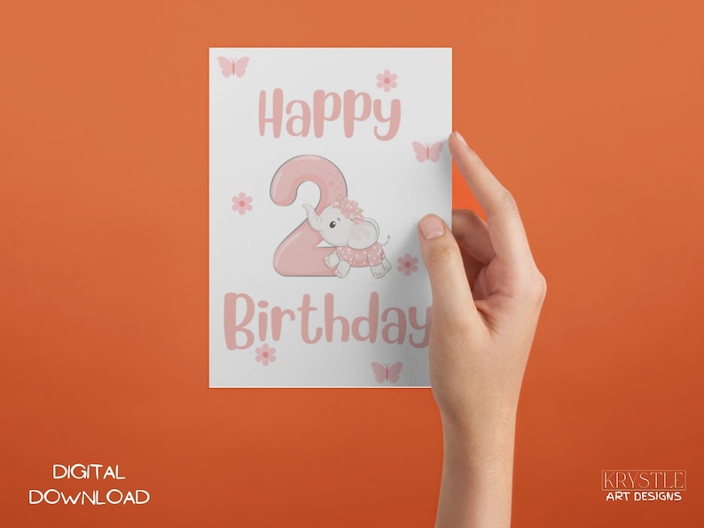 Printable 2nd Birthday Card 2nd Birthday Card Printable for Children ...