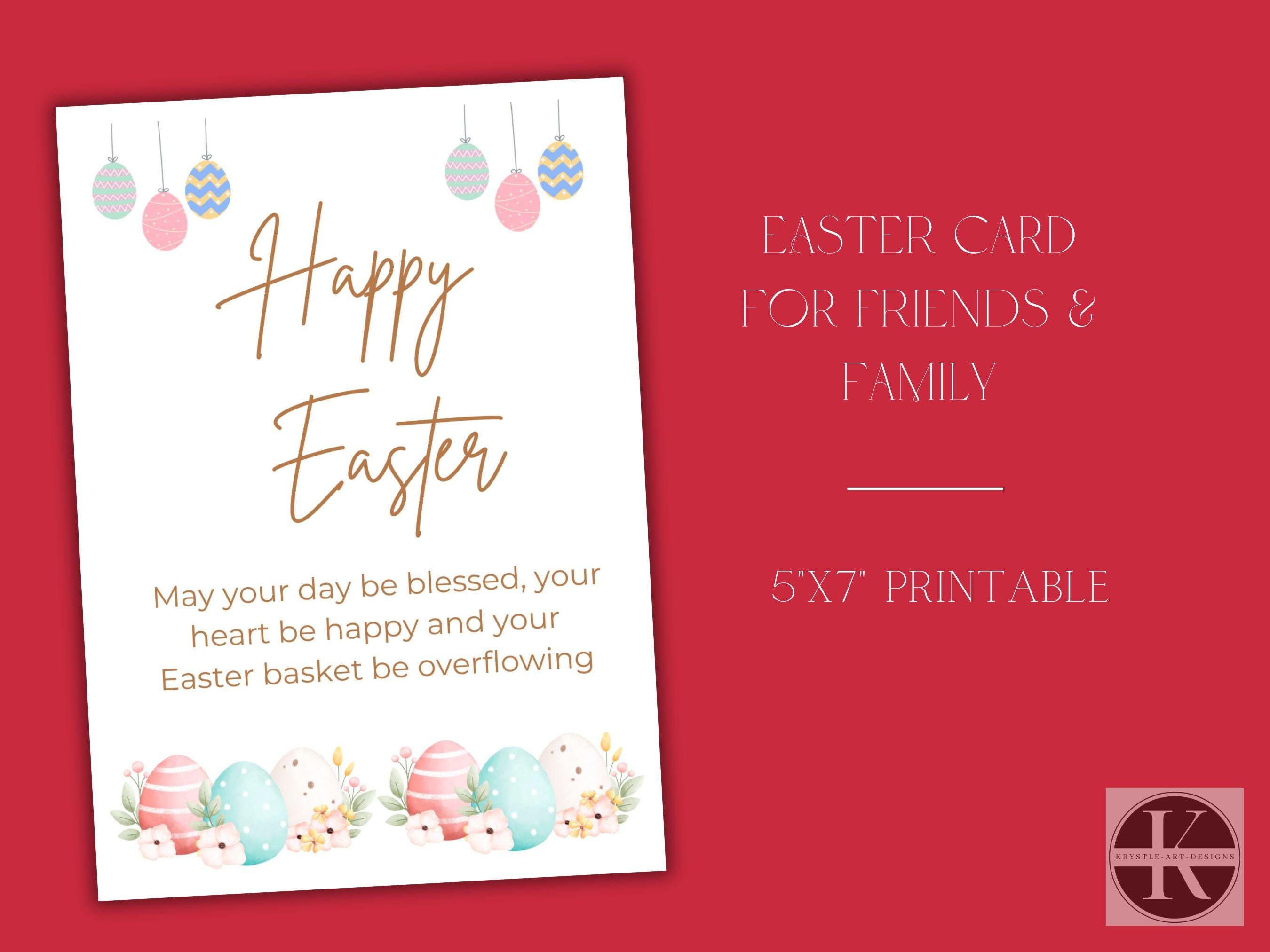 Happy Easter Printable Card | Printable Easter Greeting Card for ...