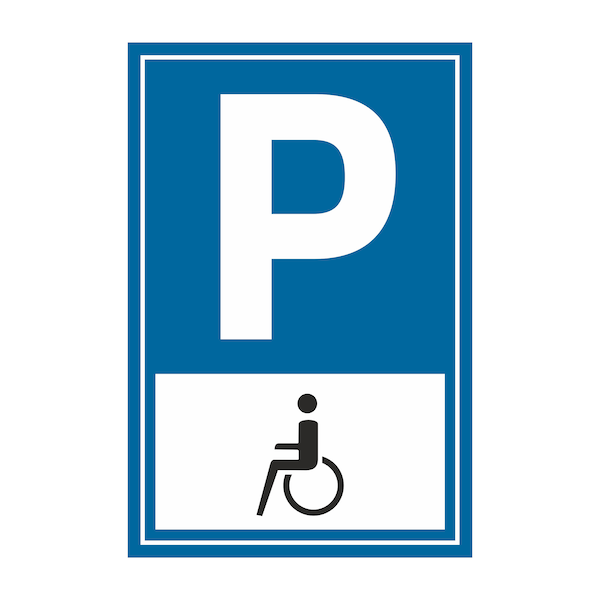 Parkplatzschild für Behinderte Rollstuhl Barrierefrei I 20 x 30 cm I Alu-Verbund