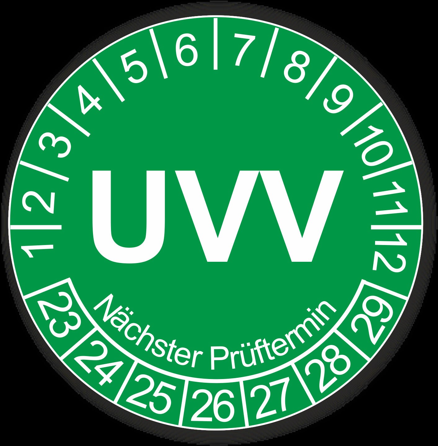 Jahresprüfetiketten, Nächster Prüftermin