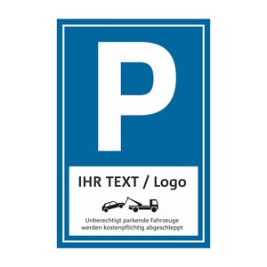 Parkplatzschild - Wunschtext - 52 x 11 cm Parkverbotsschild parken