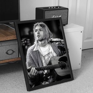 Kurt Cobain Poster, Nirvana Canvas Wall Art, Rock Music Print, Home ...