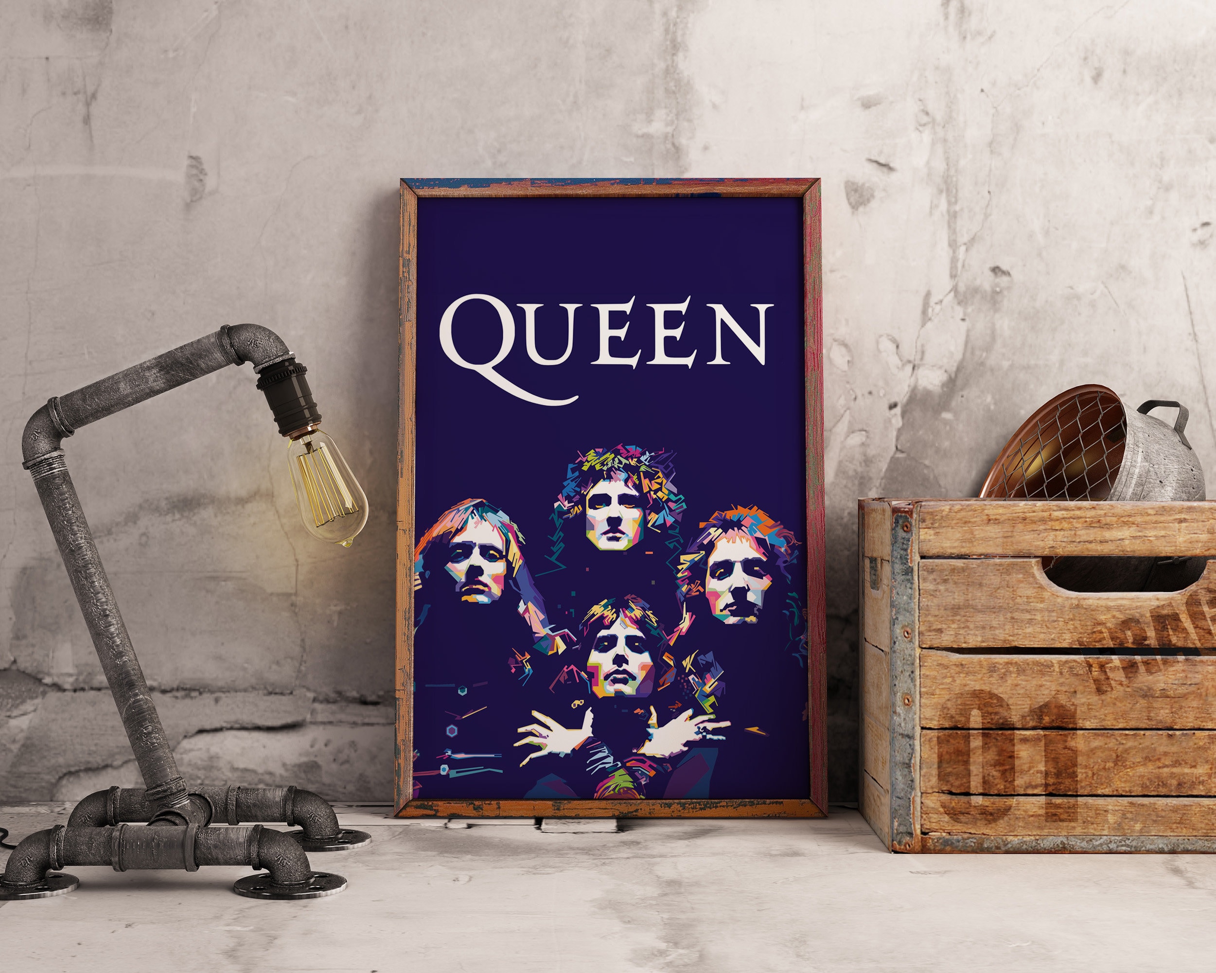 Queen poster, Freddie Mercury poster, Queen Band Music Poster