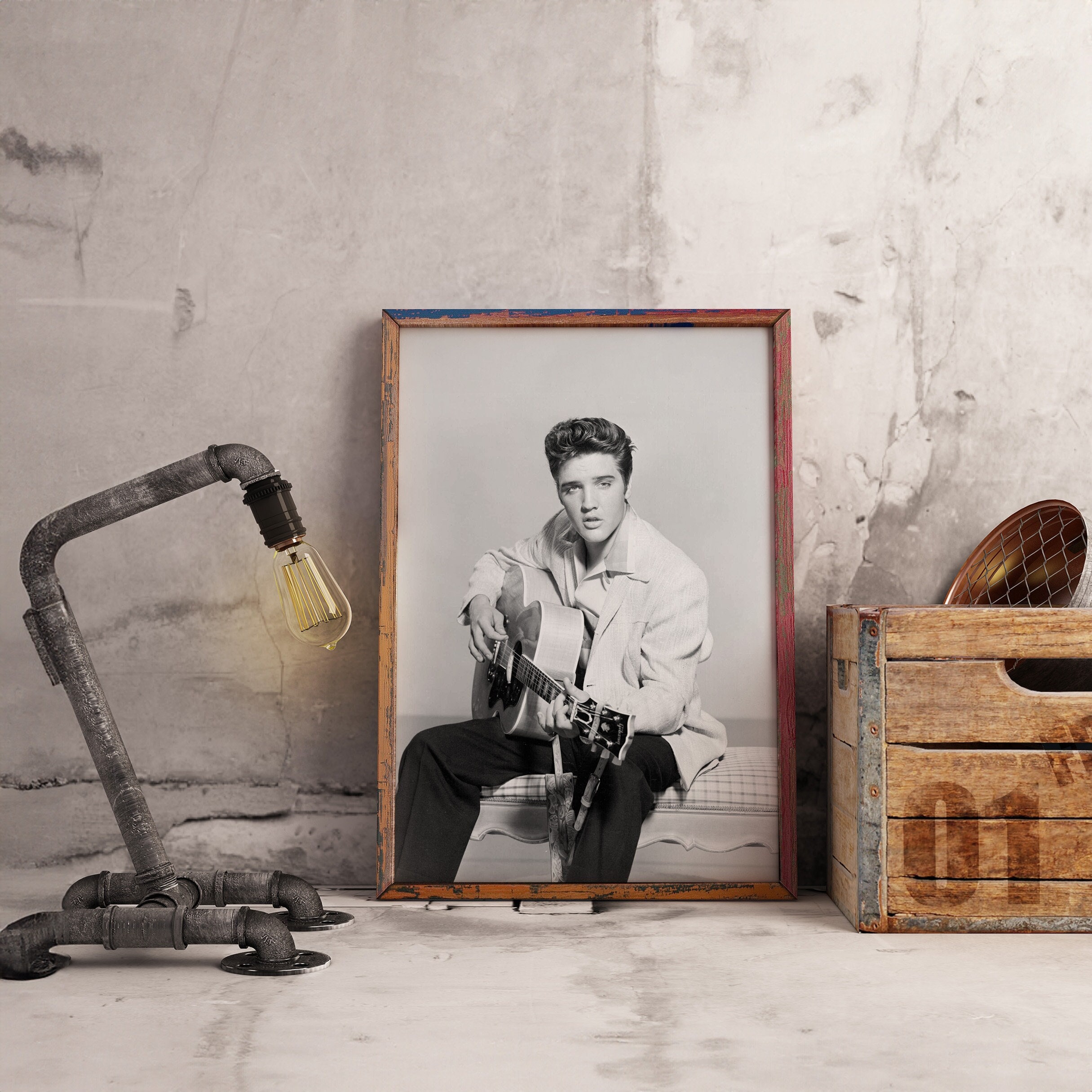 Elvis Presley Photoshoot Poster Print, Rock and Roll King Canvas Wall