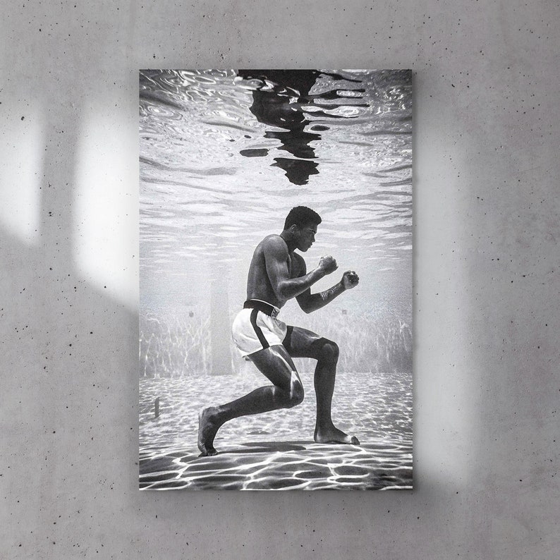 Muhammad Ali Poster, Boxing Poster Print Underwater Canvas Wall Art - Etsy