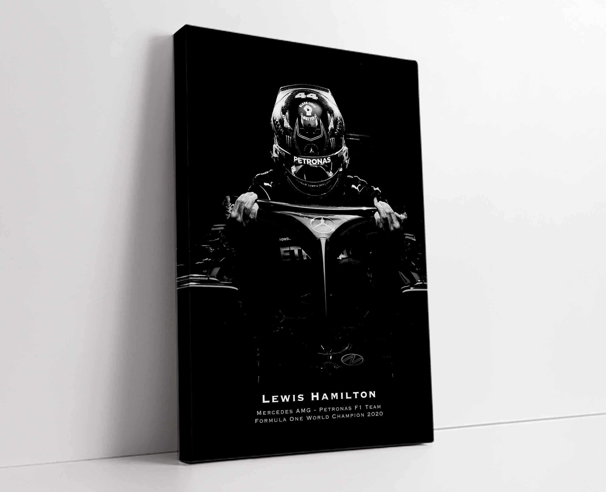 thumbnail image 2 of Lewis Hamilton British Grand Prix F1 2021 Canvas Print - Framed, 30x20 Inches, Giclée 2 of 2