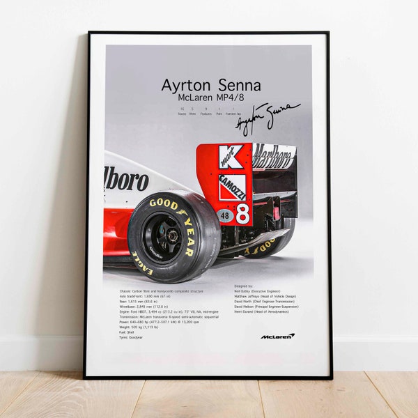 Poster Ayrton Senna F1 - Décoration Murale 76x101 Cm - Tissu Polyester - Œuvre D'art Pour Salon Ou Chambre