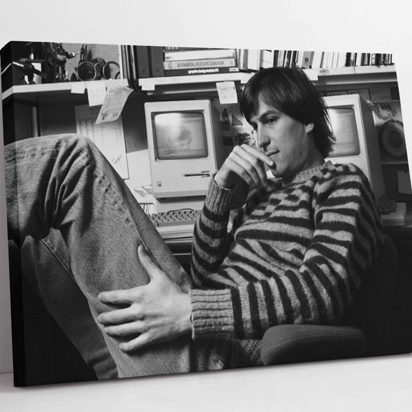 Steve Jobs poster print, Think Different Apple Canvas Wall art print, Time inc