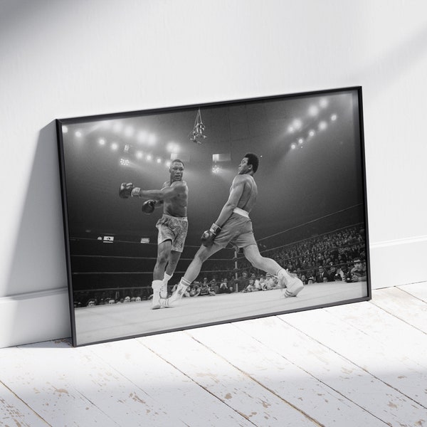 Muhammad Ali vs Joe Frazier II poster print, boksen Canvas kunst aan de muur, iconische sportposter