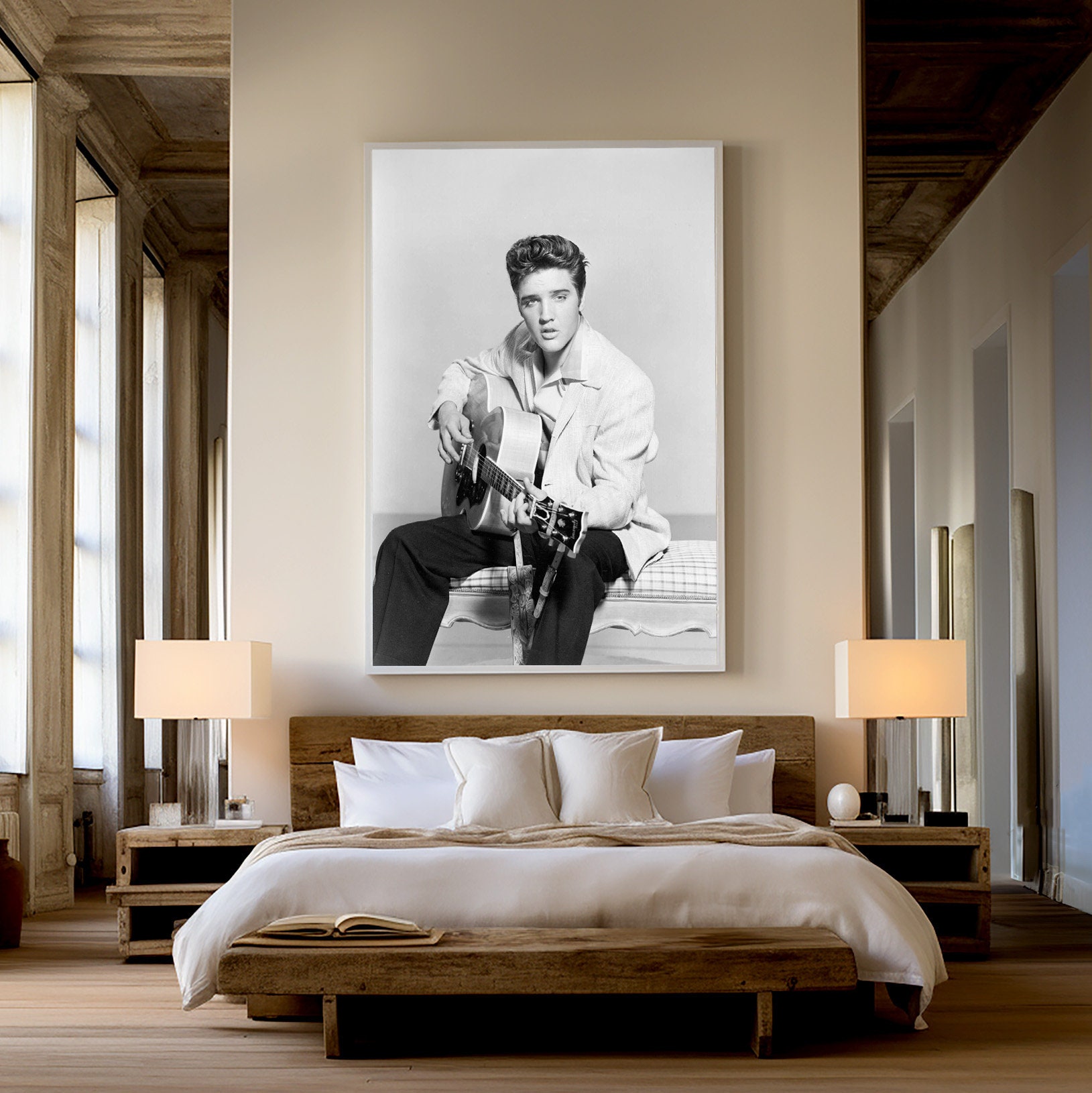 Elvis Presley Photoshoot Poster Print, Rock and Roll King Canvas Wall