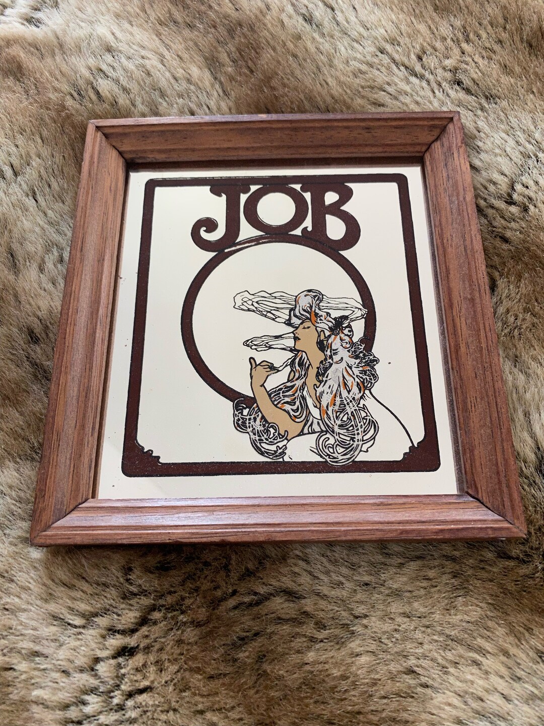 Job Art Nouveau Mini Mirror Etsy