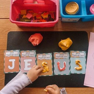 PlayDough Card Jesus (HERUNTERLADBAR), Vorschule Bibelaktivitäten, Sonntagsschule Basteln, Hausschule
