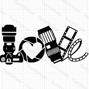 Love Photography Svg, Camera SVG, Photographer SVG, Photography svg, Selfie svg, Cut Files Cricut, Silhouette, Png Eps Dxf, SVG cut files