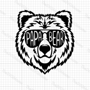 Papa ours visage SVG, papa ours Svg, ours Svg, papa Tshirt Design Svg, grand-père SVG, grand-père Tshirt Design SVG, fichiers pour Cricut, eps dxf png