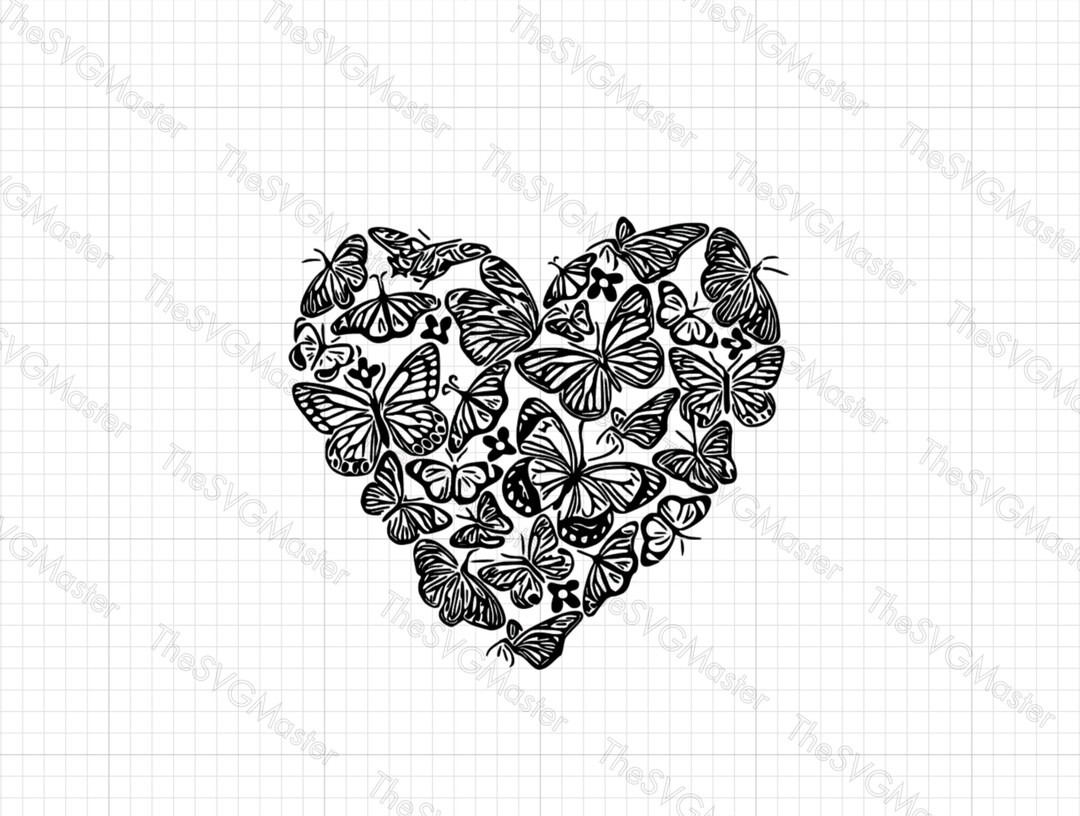 Heart Butterflies SVG, Butterfly SVG, Butterfly Design Svg, Insect Svg