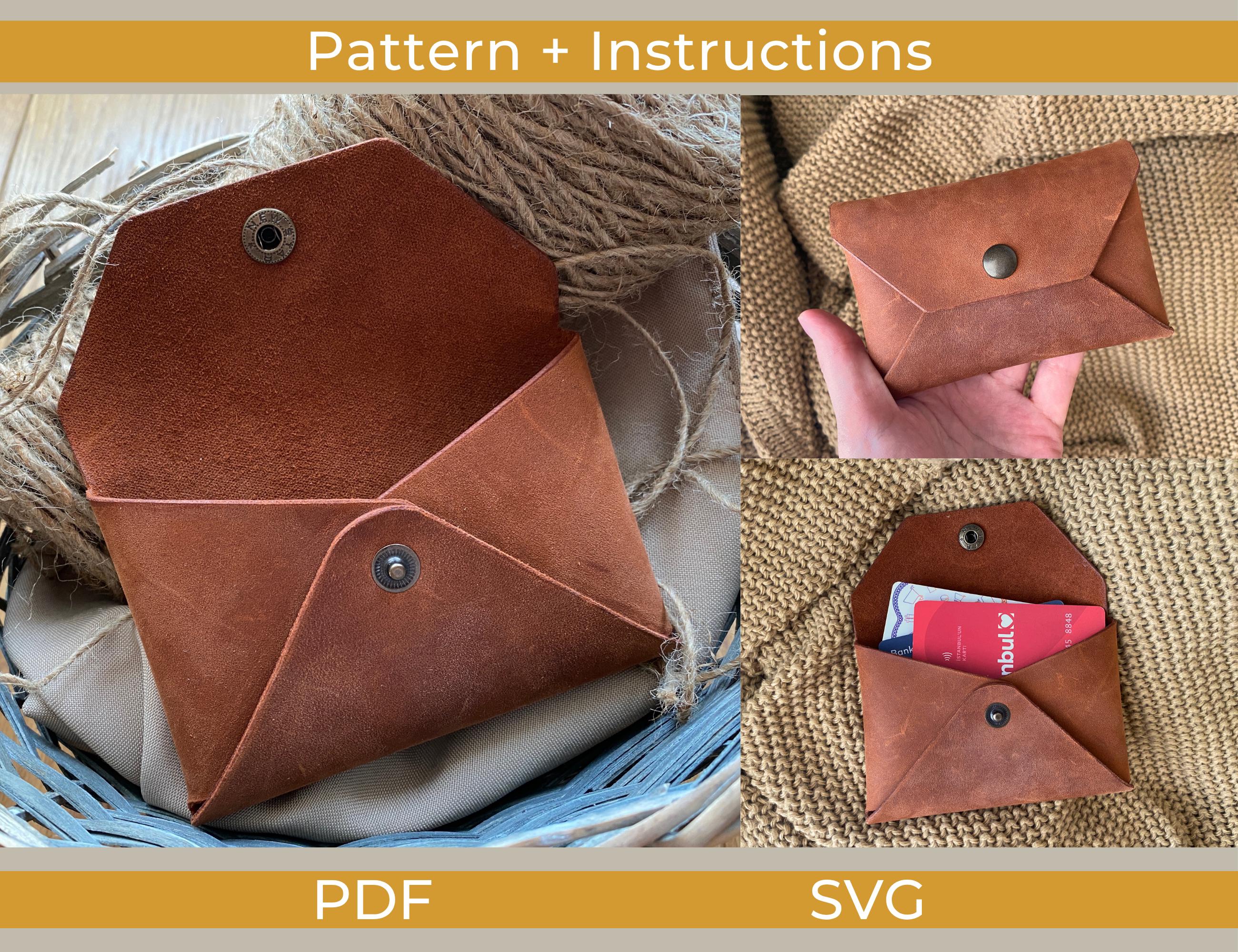 Envelope Wallet Pattern Envelope Wallet PDF Pattern, Coin Pouch SVG, Card Holder Wallet ...