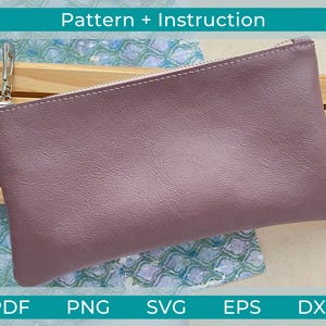 Leather Cosmetic Bag PDF Pattern, Makeup Bag PDF Pattern, Pencil Case Pattern, Zipper Pouch PDF Pattern, Zipped Makeup Pouch Template