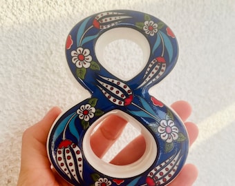 Handgefertigte Keramik Hausnummern, kundenspezifische Adresse Fliesenschild, keramische Adresse Plakette, moderne Adressnummern mit Blumen, Talavera Tile Nummern